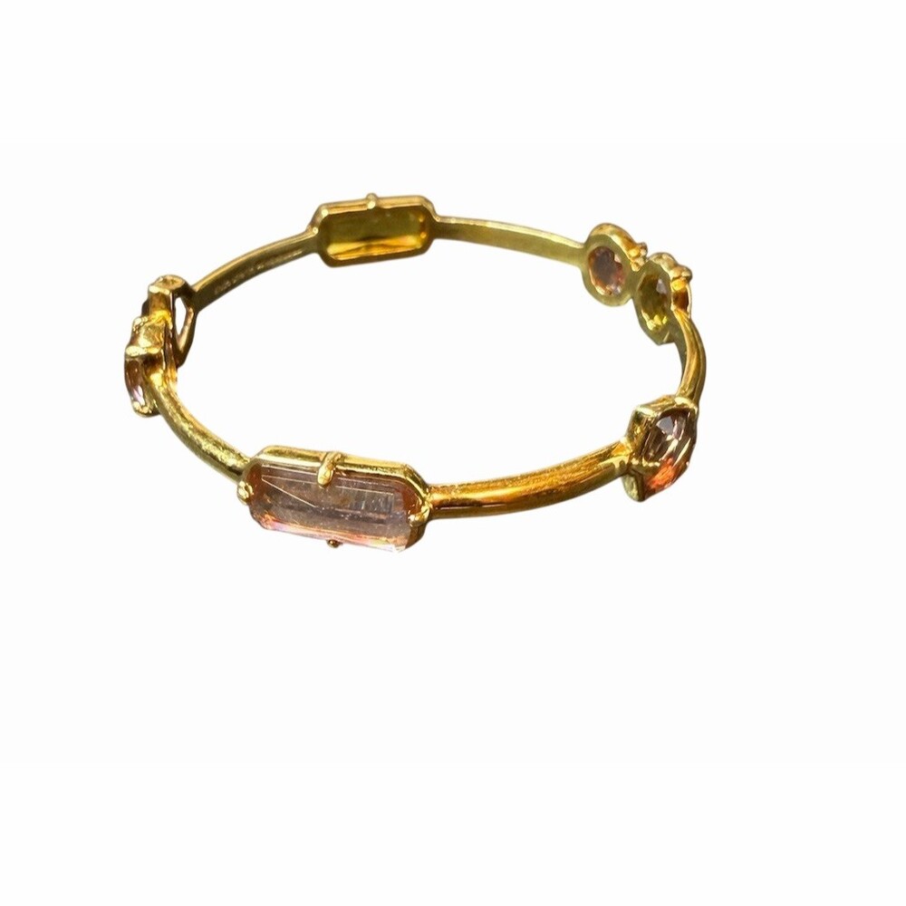 Kate Spade New York Bangle Bracelet Gold Tone Multicolor Crystal - Picture 3 of 4